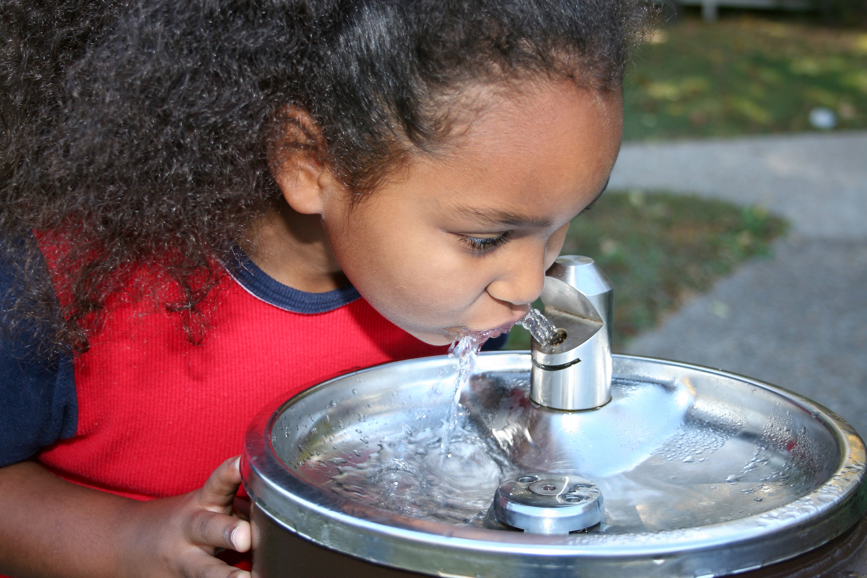 child drinking water