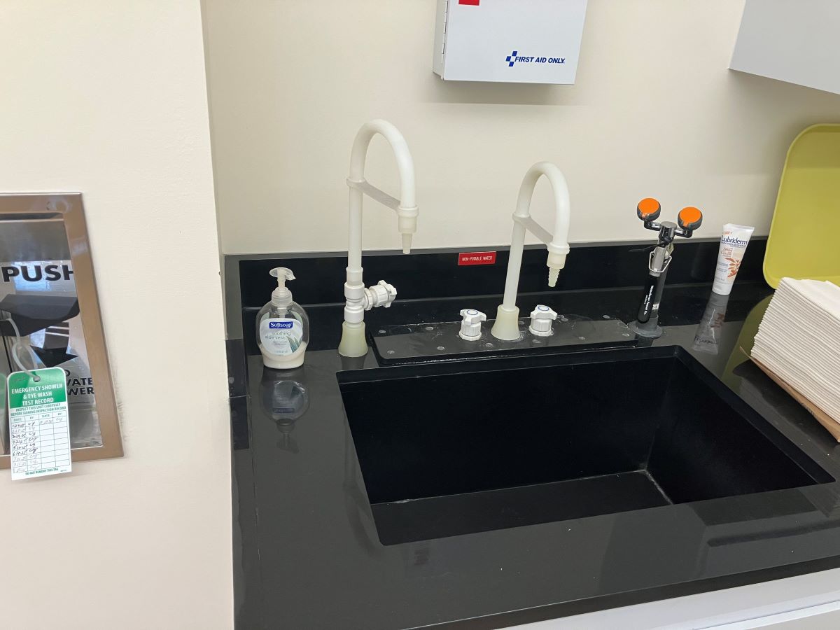 plastic faucet in Metals Lab