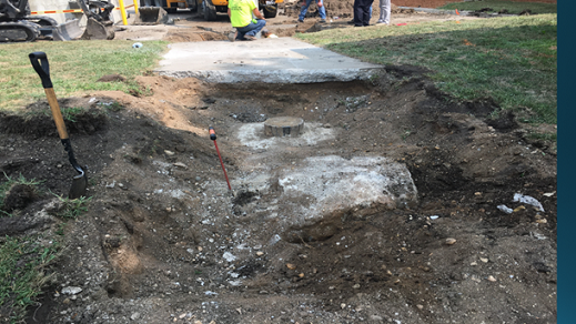 exposed casing of east well