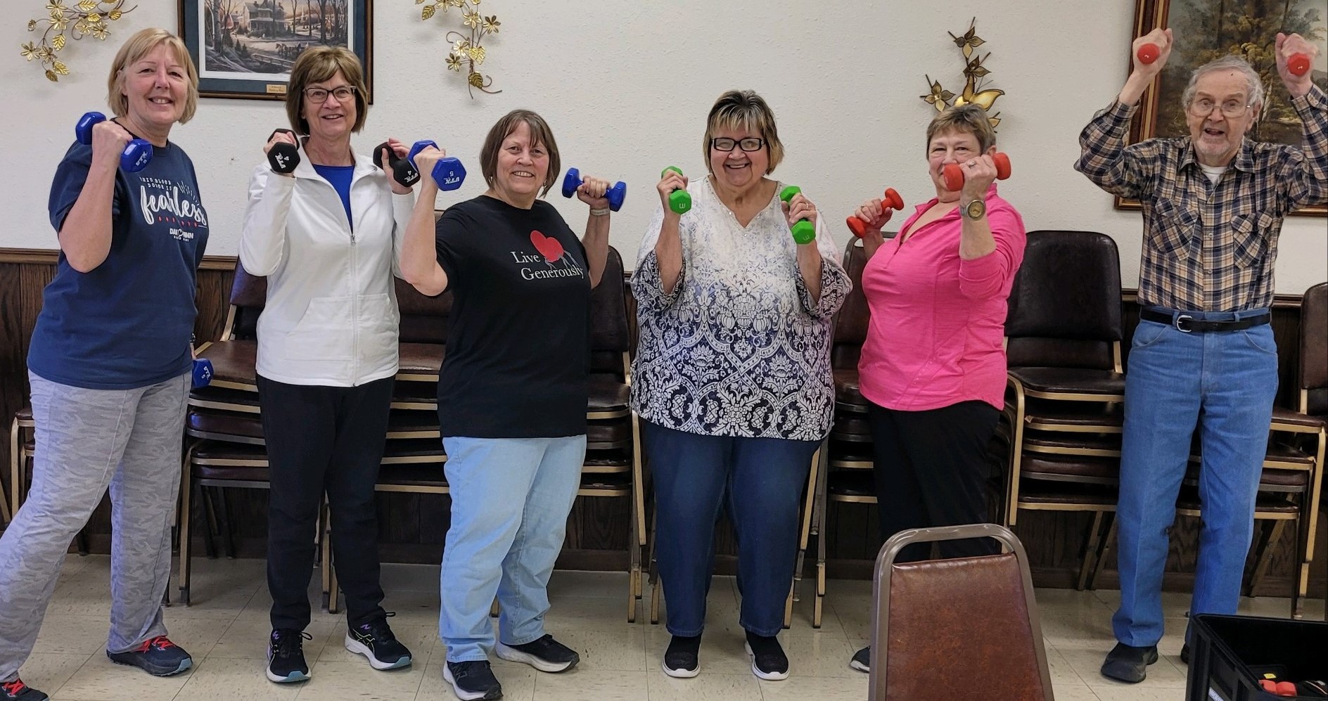 Dancing Sky staff and clients participate in a wellness activity together.