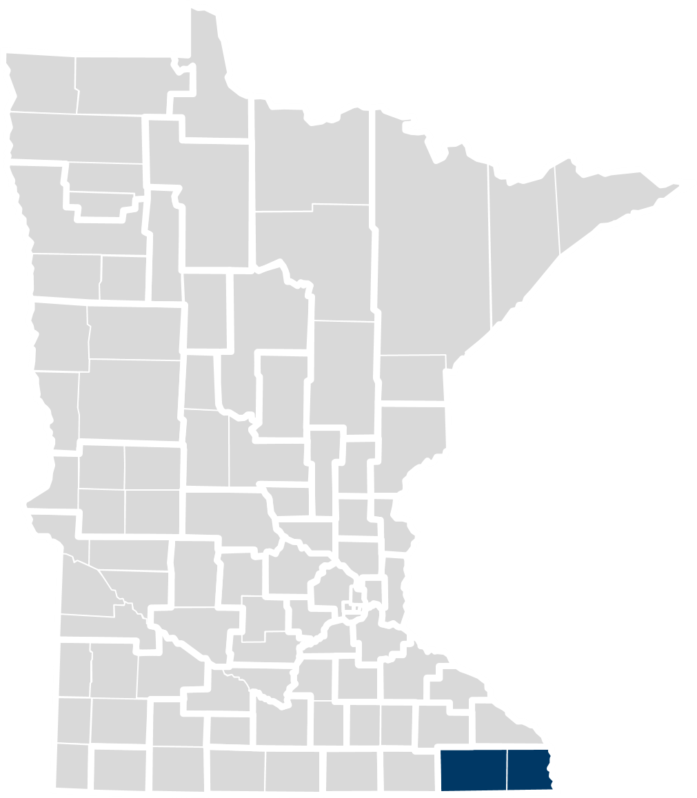 Map of this community health board's location in Minnesota