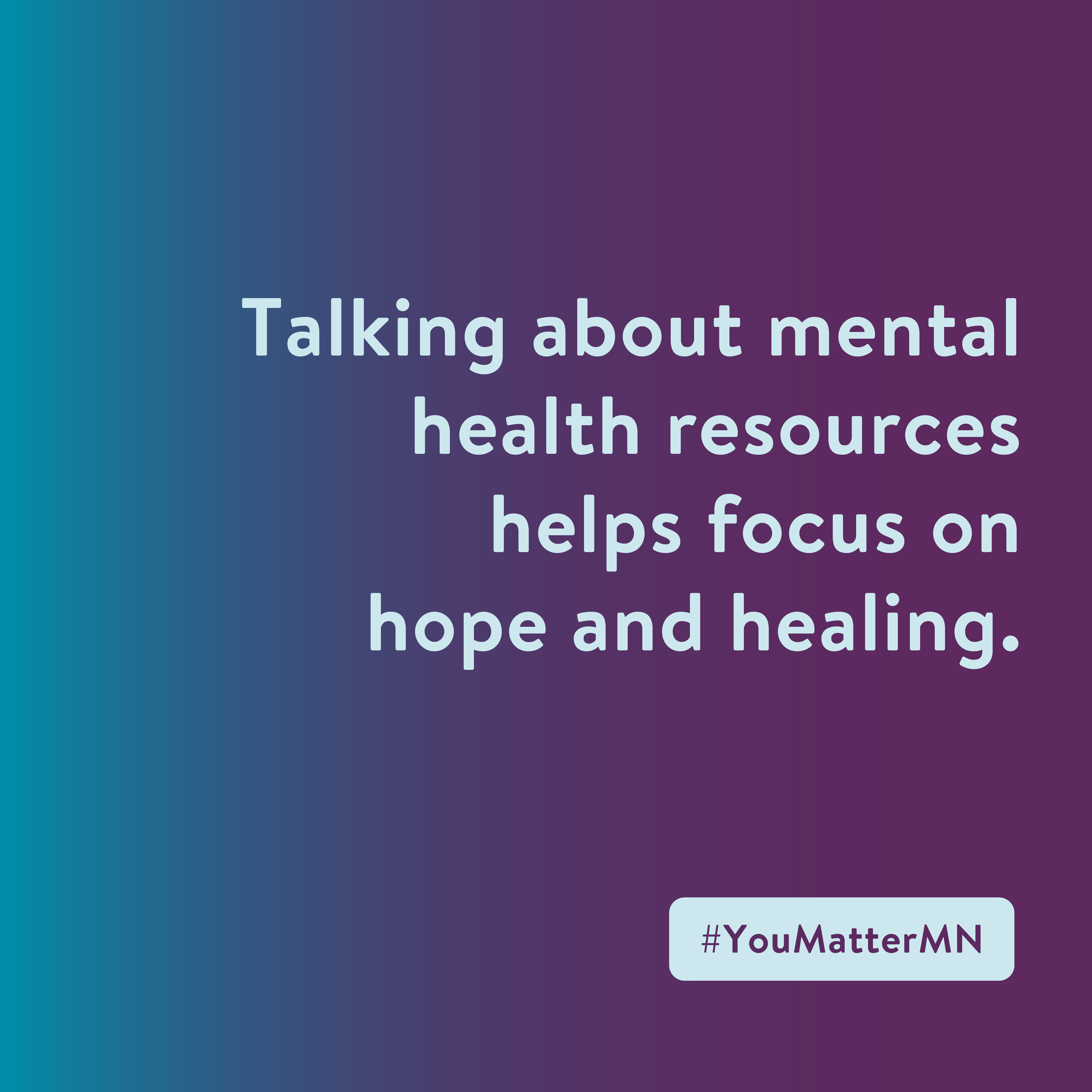 Caption about talking about resources helping
