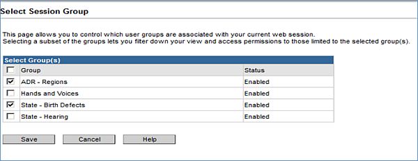 select session group