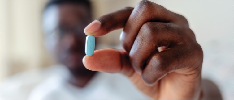 person holding a pill