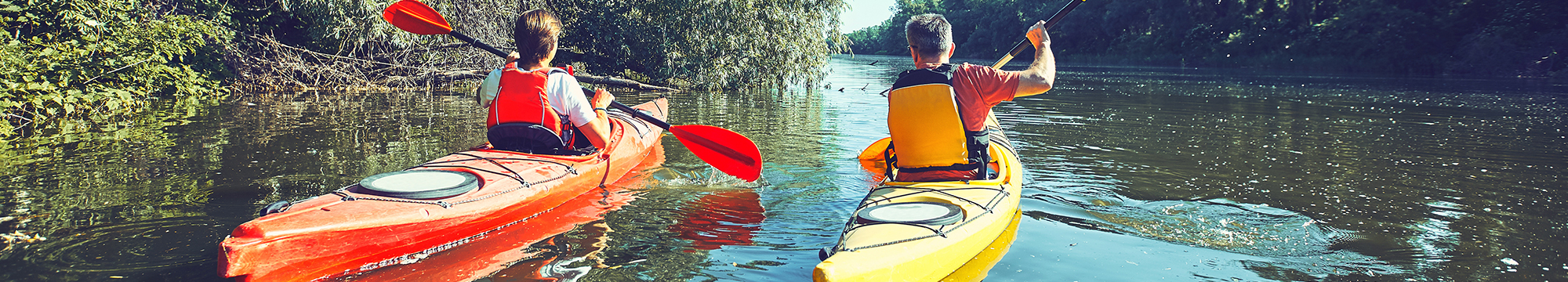 two people kayaking