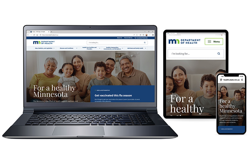 new homepage on different screen sizes