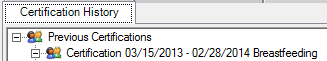 Cert History tab with cert start date and end date