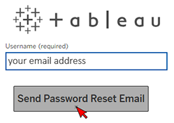 Click the Send Password Reset Email button