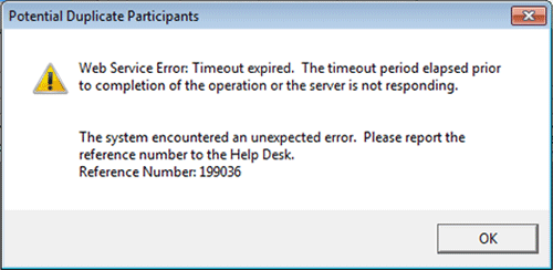 Time out error