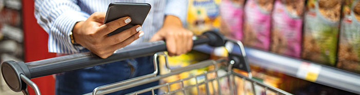 woman shopping with phone