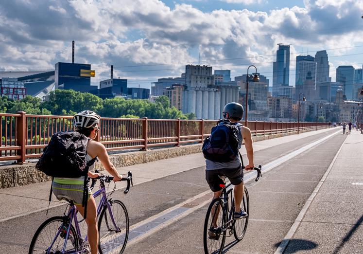 People biking in Minneapolis
